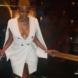 White Blazer With Cape